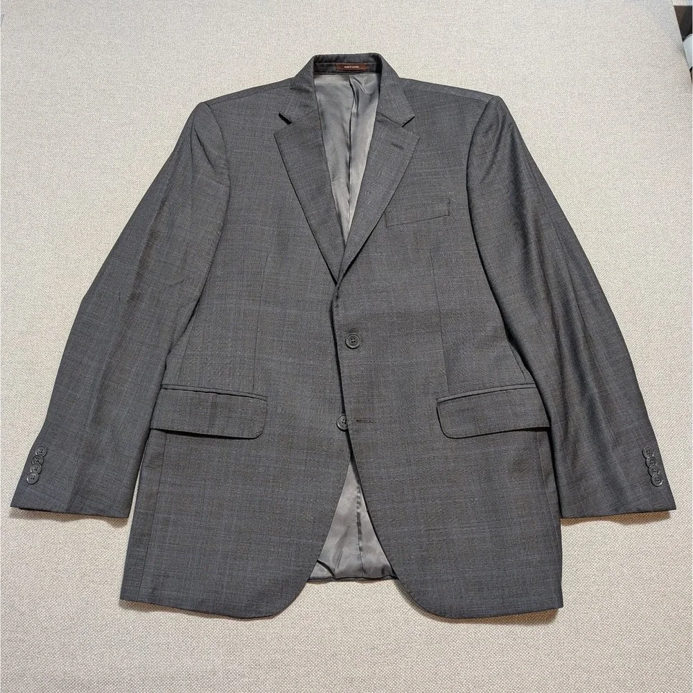 Peter Millar Men's Blazer 40R Gray Check Wool Crown Jacket Union Canada Made